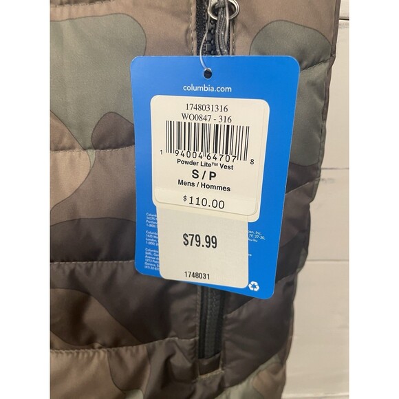 Columbia Omni Heat Vest Jacket Men S Camouflage Authentic Zip Pockets -NWT - Picture 4 of 7